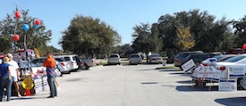 Both parties have displays at early voting in NSB